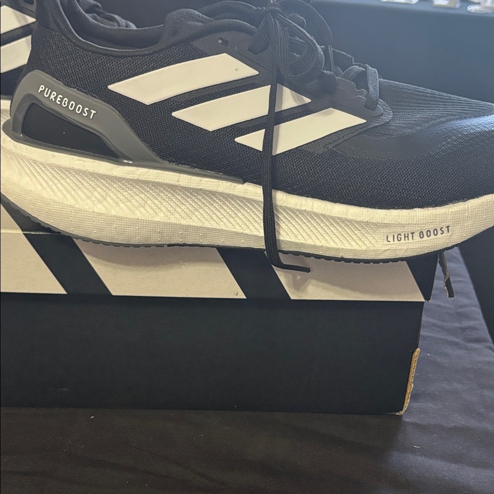 Adidas Women’s Black and White Sneakers PureBoost 5 - Picture 4 of 7